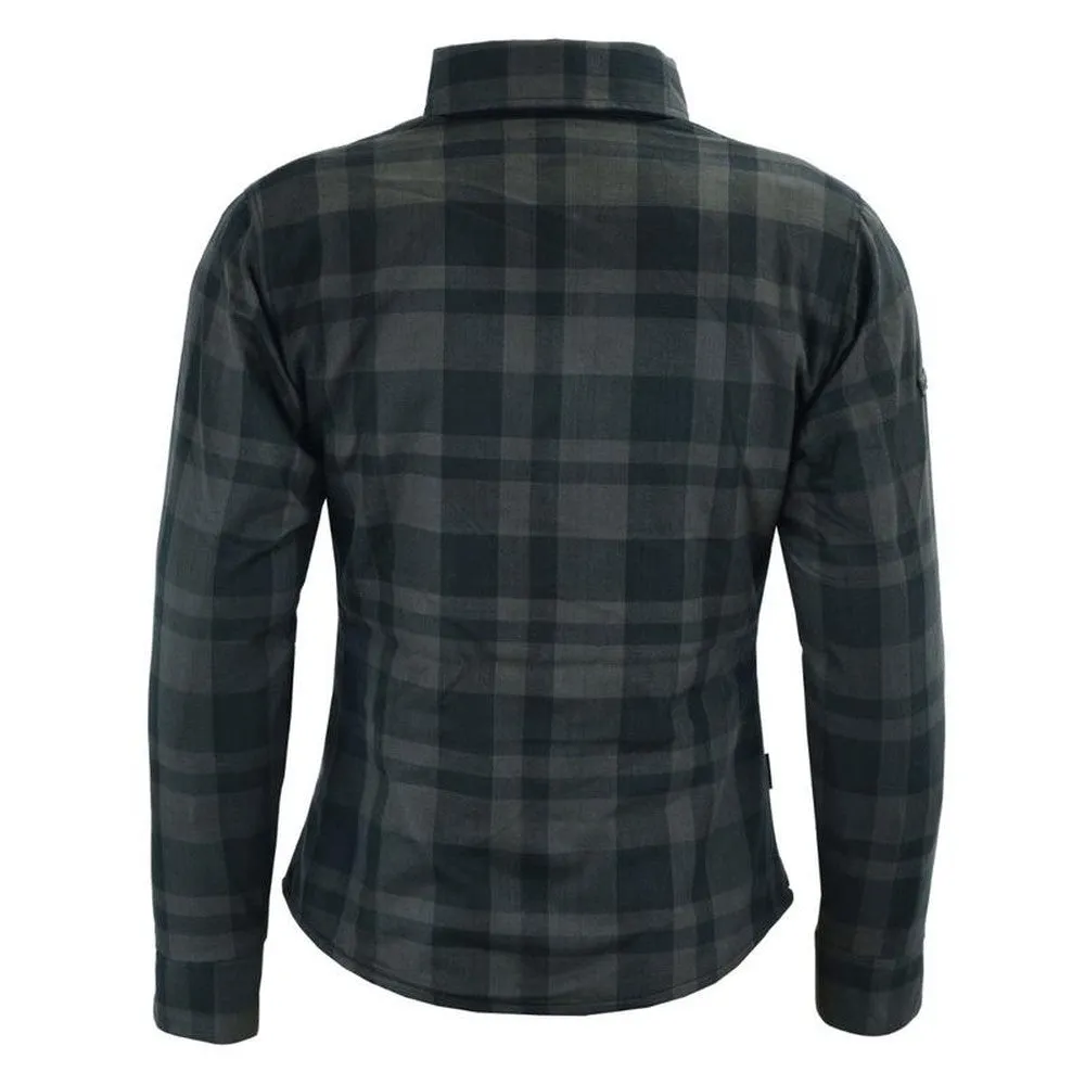 Womens Charc/Black Plaid Protective Shirt - Reinforced With Protective- Fibre-JRS10025