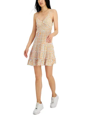 Women's Patterned Tiered Mini Dress,Multi