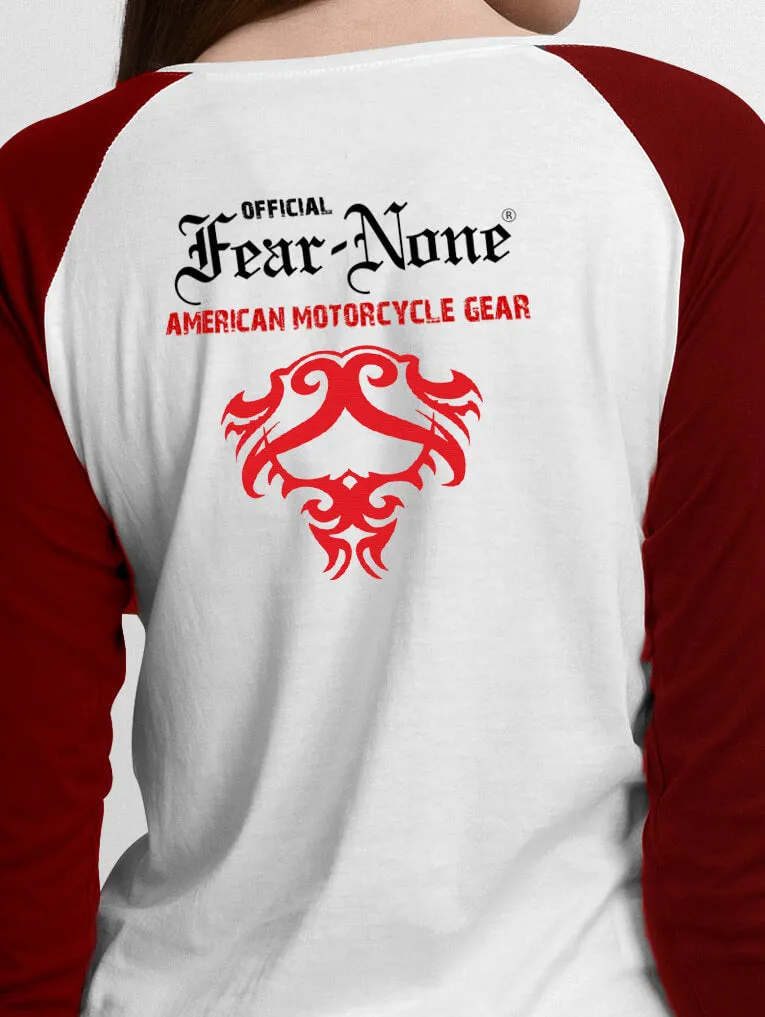 Women's "Old School Serpent" Red Baseball T Shirt