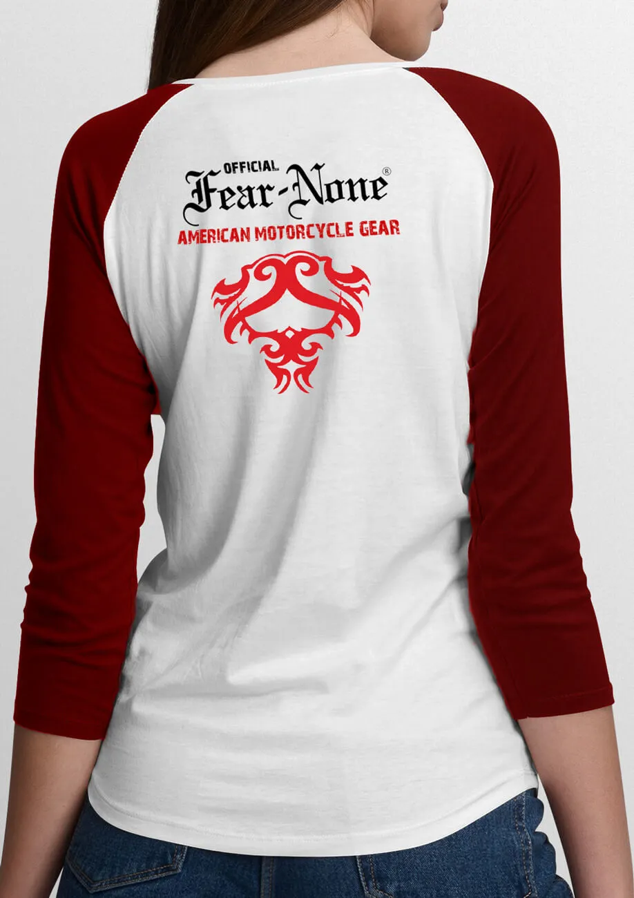 Women's "Old School Serpent" Red Baseball T Shirt
