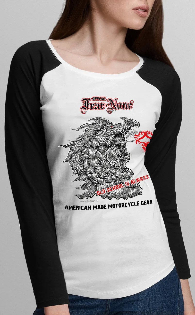 Women's "Old School Serpent" Rider Baseball T Shirt