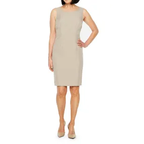 Women's Sleeveless Sheath Dress,Beige
