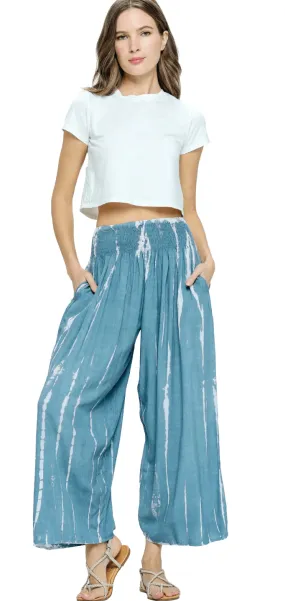Yak Yeti Cropped Tye Dye Pants  23186-AQUA