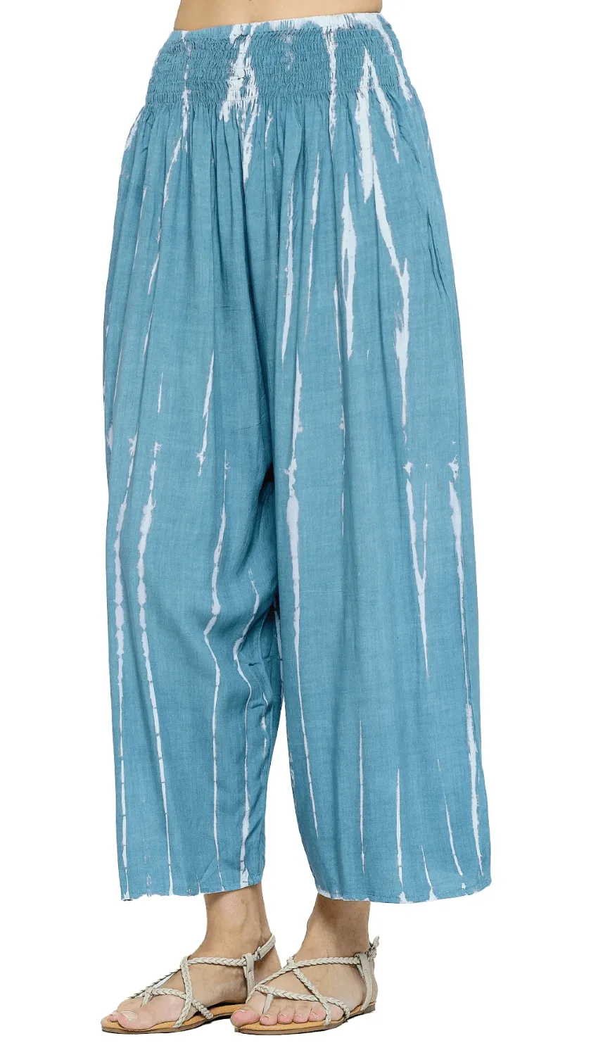 Yak Yeti Cropped Tye Dye Pants  23186-AQUA