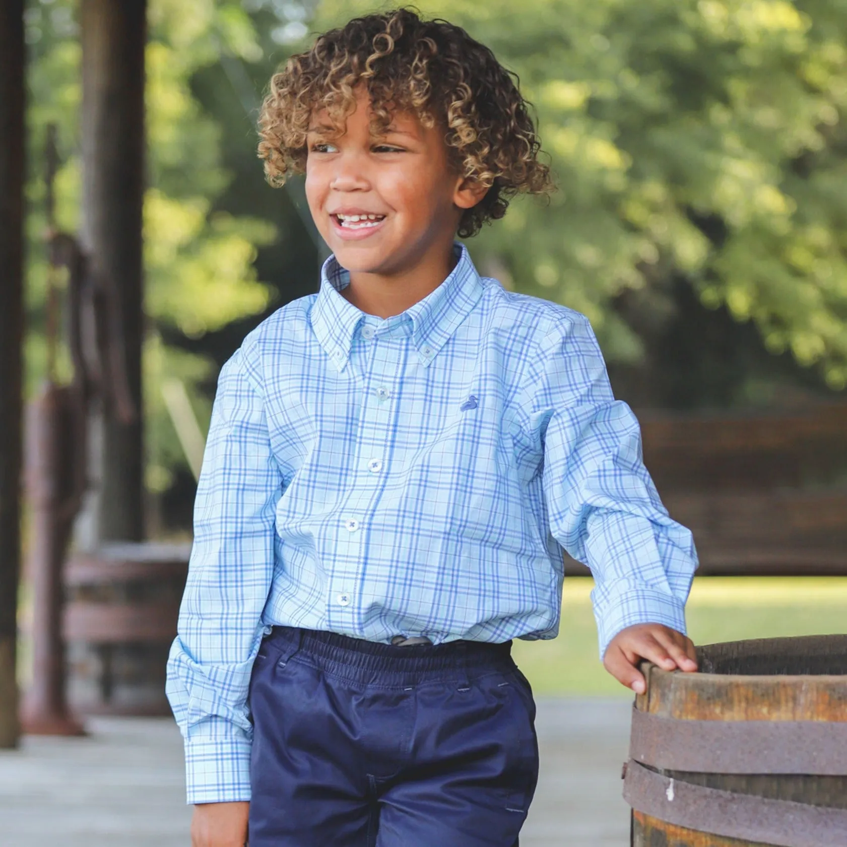 Youth Charlotte Windowpane Dress Shirt