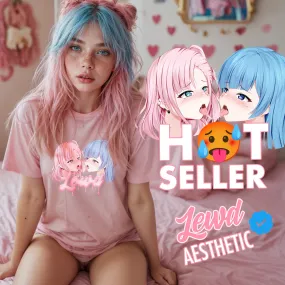 Yuri Pink Oversized T-Shirt: Channel Your Inner Waifu with Bold, Flirty Vibes!