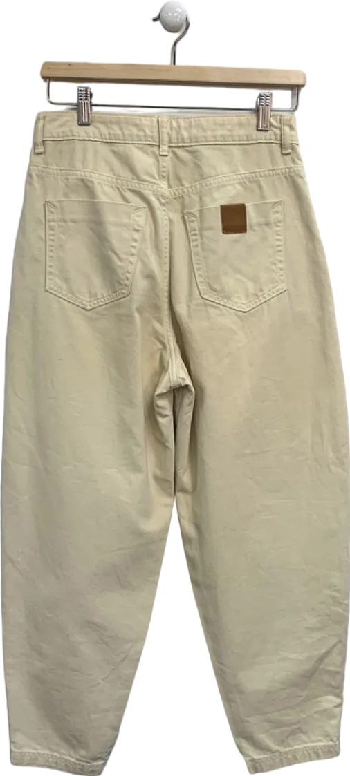 Zara Beige High-Waisted Trousers UK 8